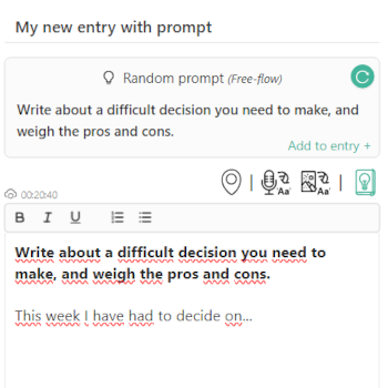 Diary writing prompts