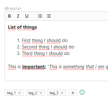 Format and tag your journal entries