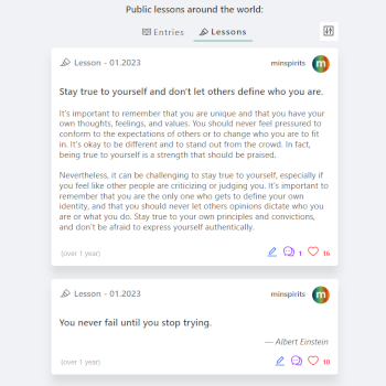 Community life lessons